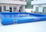 Bể bơi nước đơn 10 x 6 m màu xanh cho trẻ em có con lăn nước