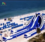 Công viên giải trí ngoài trời Ba kênh giải trí nước Big Water Slide Inflatable