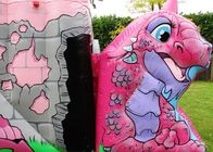 PVC Pink Dragon Cartoon Princess Combo Bounce House Với Mái nhà Trẻ em Chơi